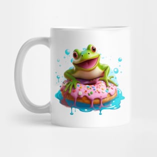 Happy frog with donut's Mug